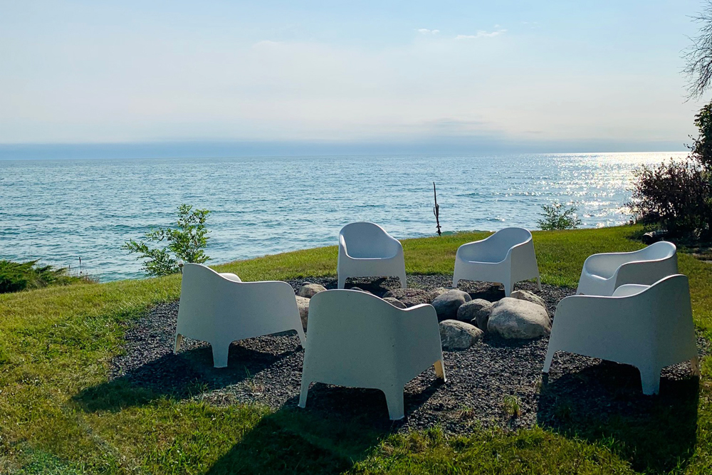 The Fitzroy Lakehouse firepit located in Prince Edward County