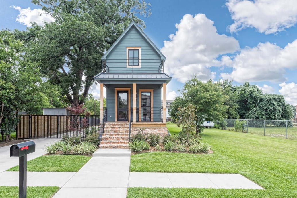 Curb appeal from exterior view of Fixer Upper Shotgun House