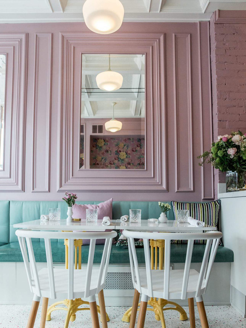 Cafe CanCan with pink walls