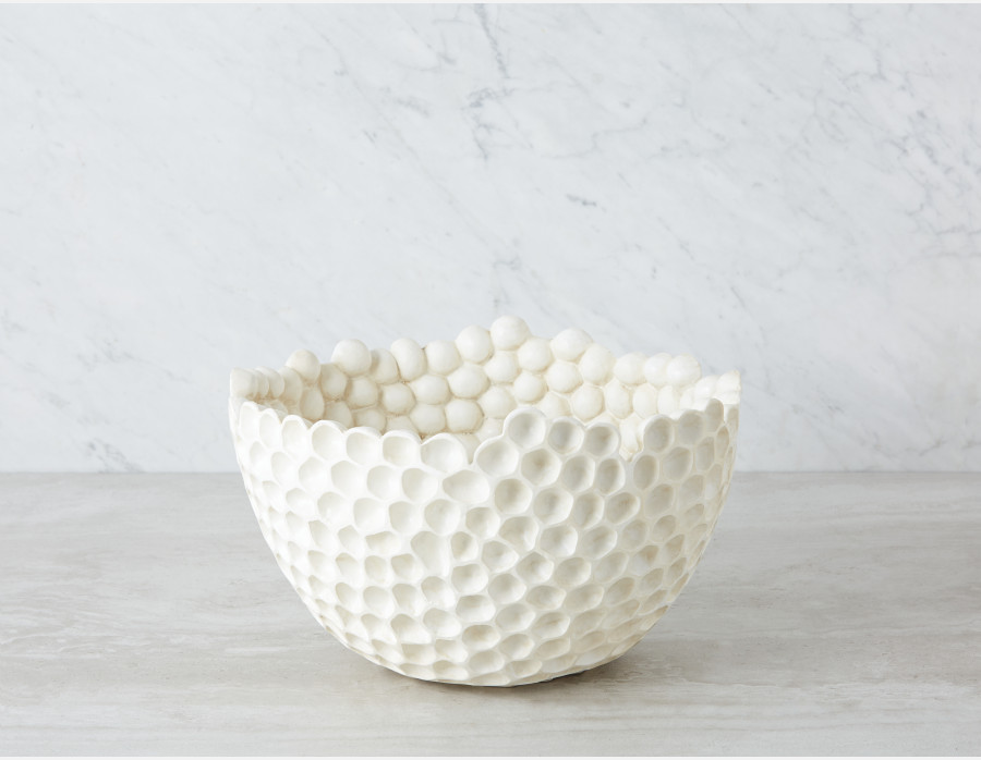 White honeycomb bowl