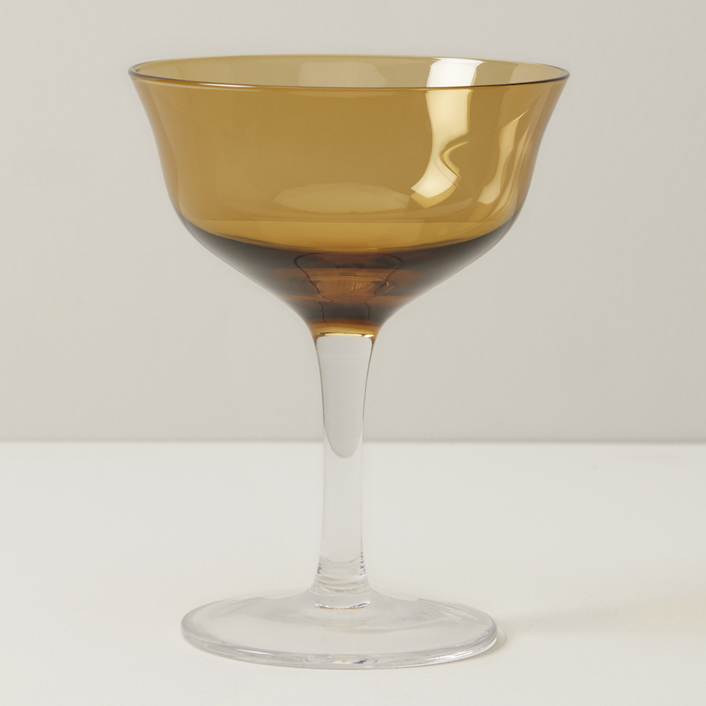 Amber-coloured glass goblet