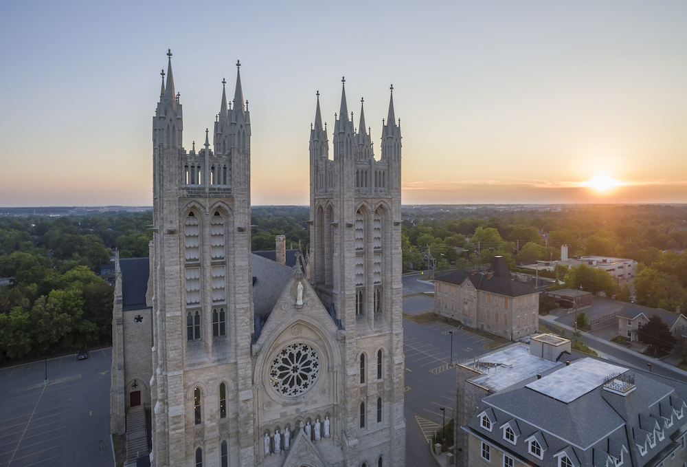 sunset of guelph cityscape
