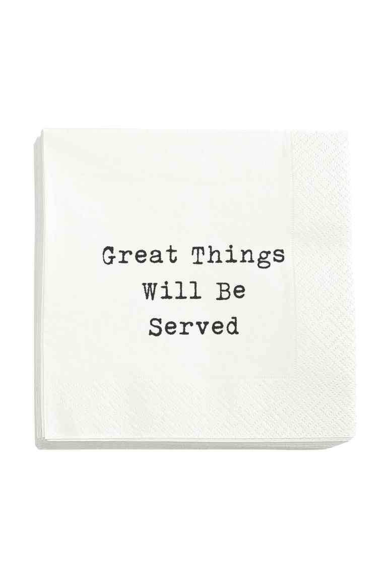 H&M Great Things Will Be Served Napkins