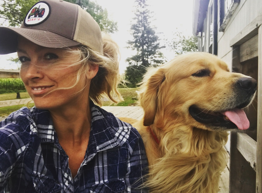 Kate Campbell spends time in the countryside with her dog Cash