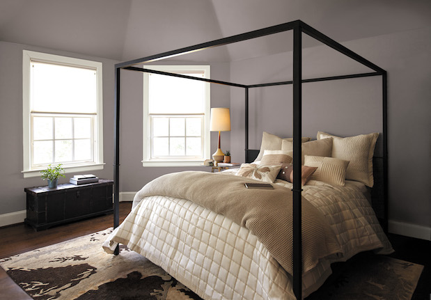 A calming grey guest bedroom