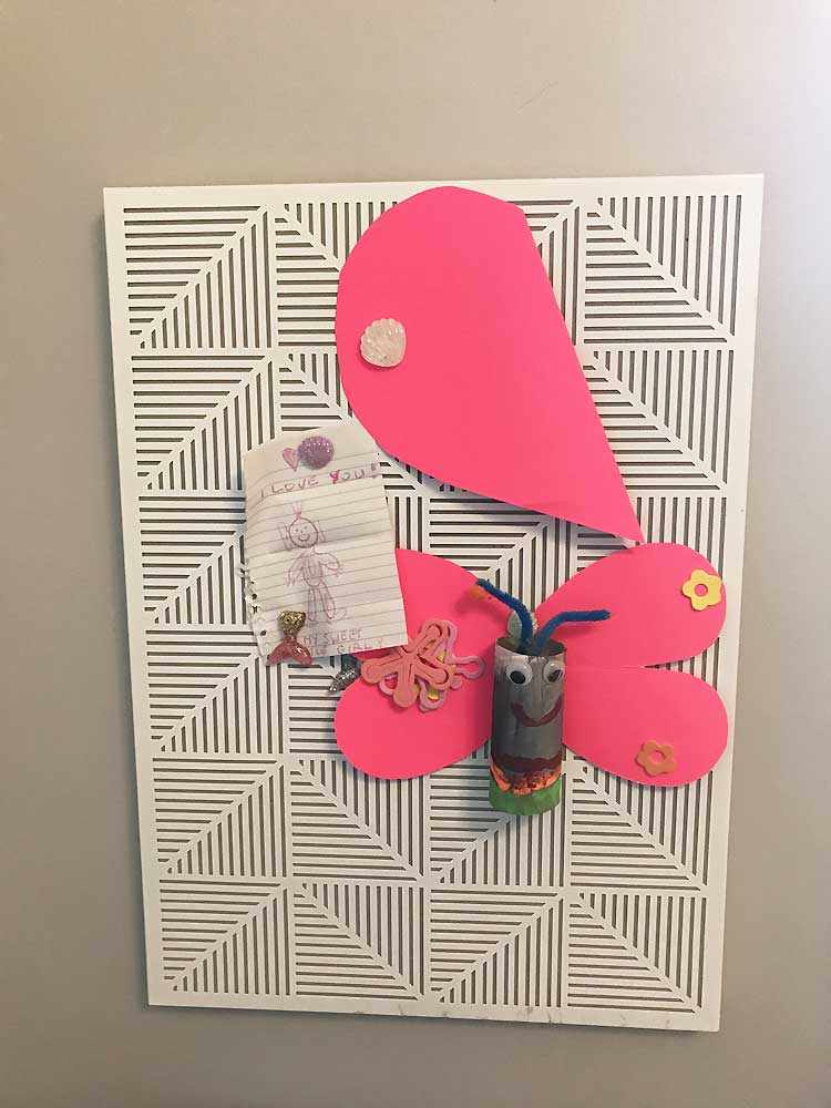 patterned hanging push-pin magnetic board