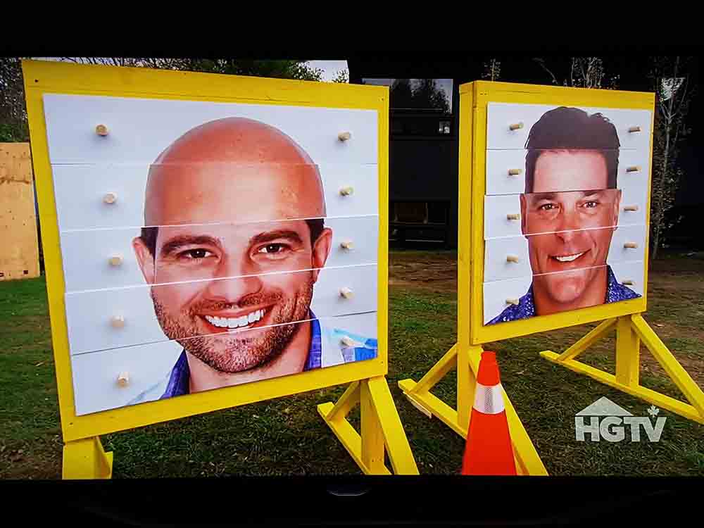 Scott McGillivray's image on a post, with a mock bald head superimposed on his.