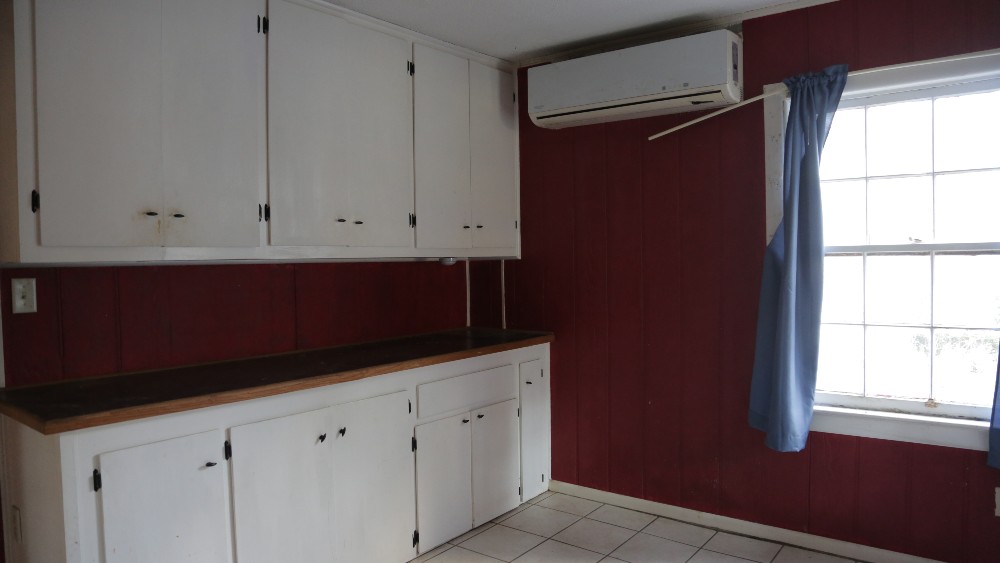 Kitchen with deep red walls
