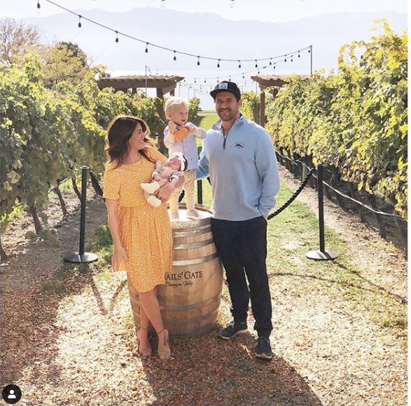 Jillian Harris with fiance Justin Pasutto and kids Leo and Annie