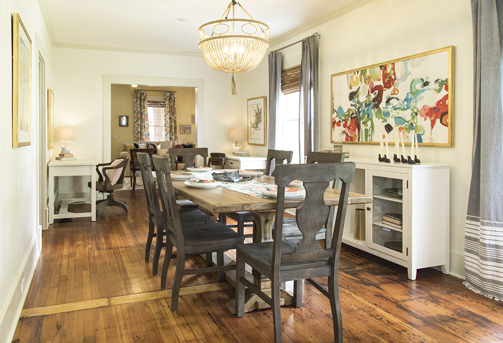 Dining room with original hardwood floors
