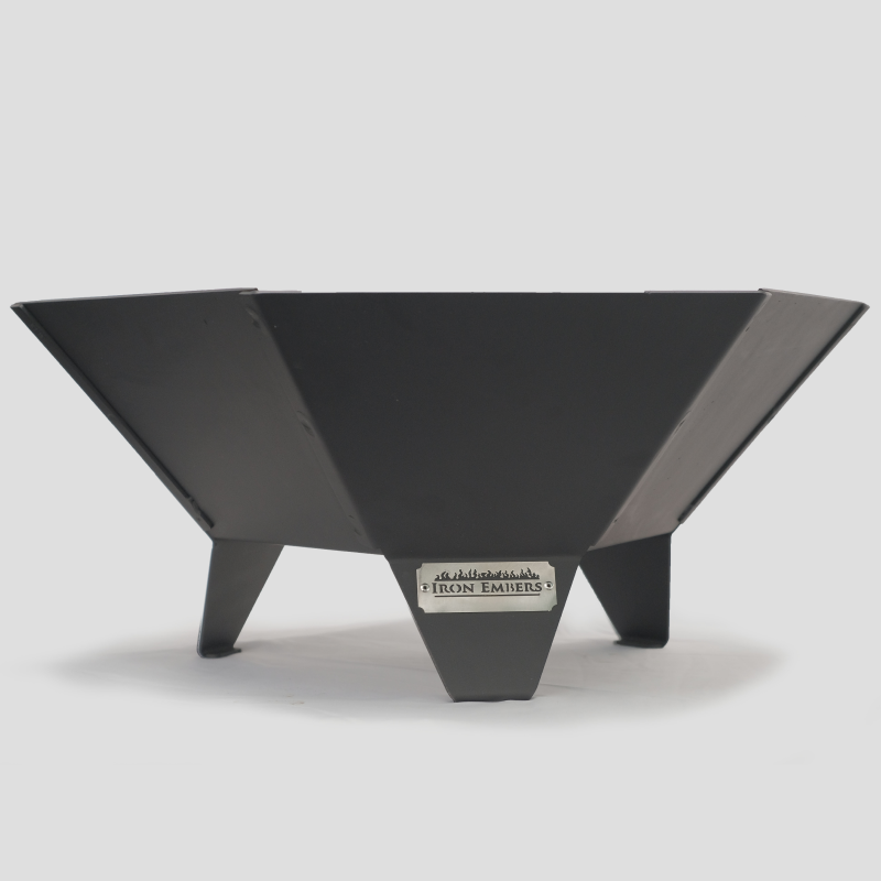 Faceted firepit on white background