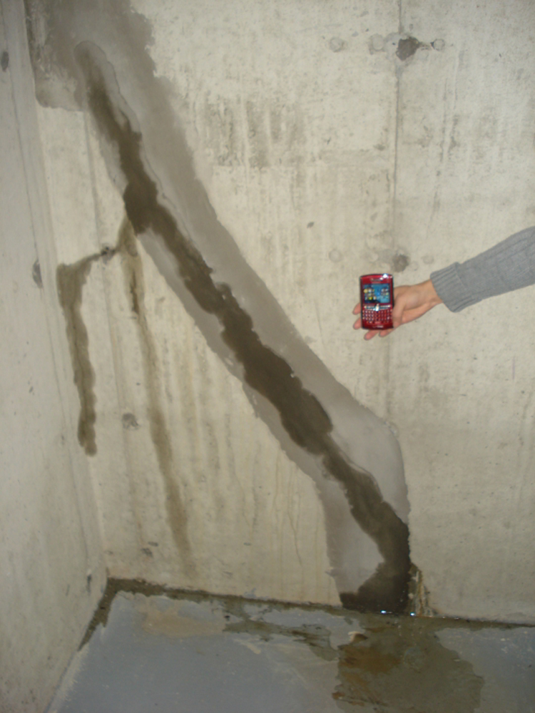 Basement leak in foundation
