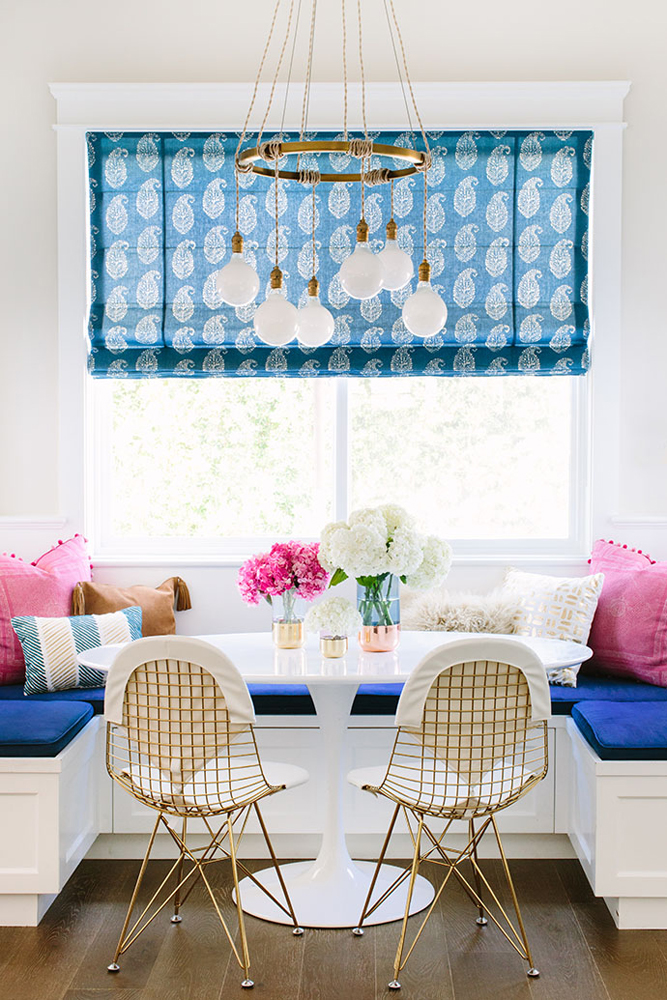 Bright and cheerful breakfast nook.