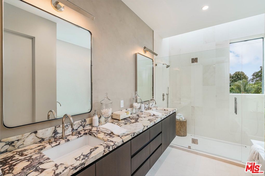 Bathroom with marble countertop
