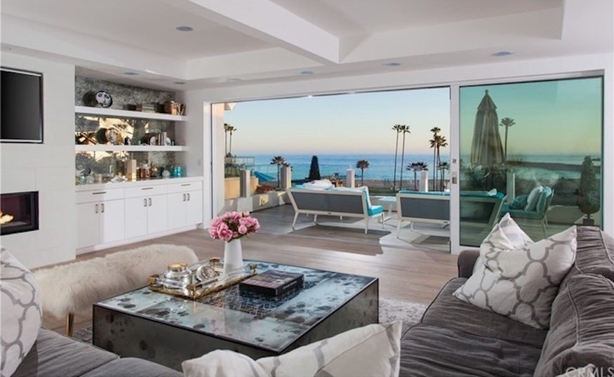 Open, airy living room of Real Housewives of Orange County's Kelly Dodd's California mansion