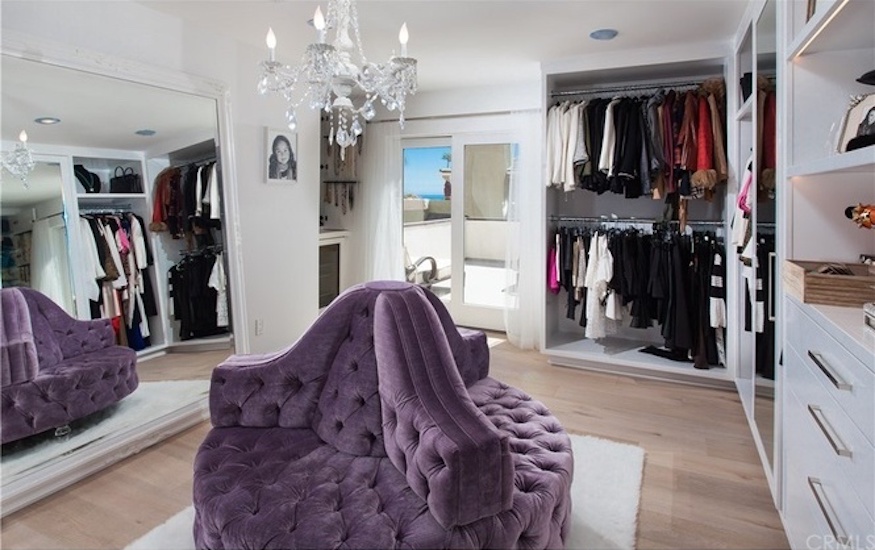 Walk-in closet of Real Housewives of Orange County Kelly Dodd's California mansion