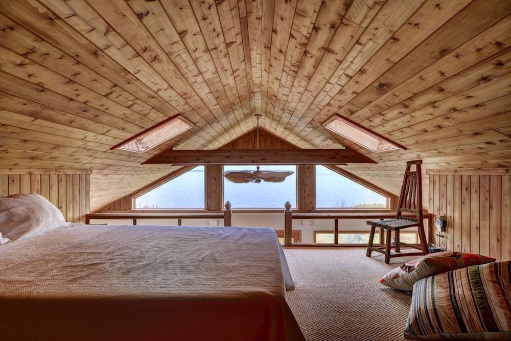Loft style guest bedroom