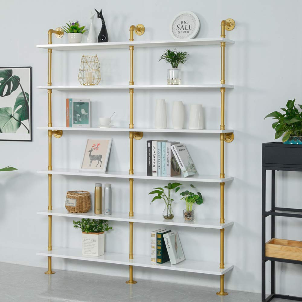 Wall-mounted ladder bookcase