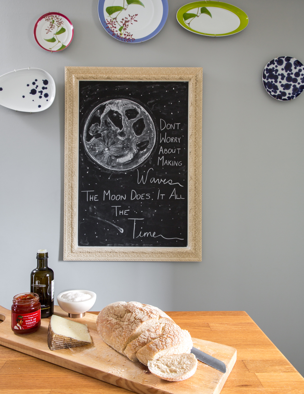 bread and don't worry about making waves message on blackboard