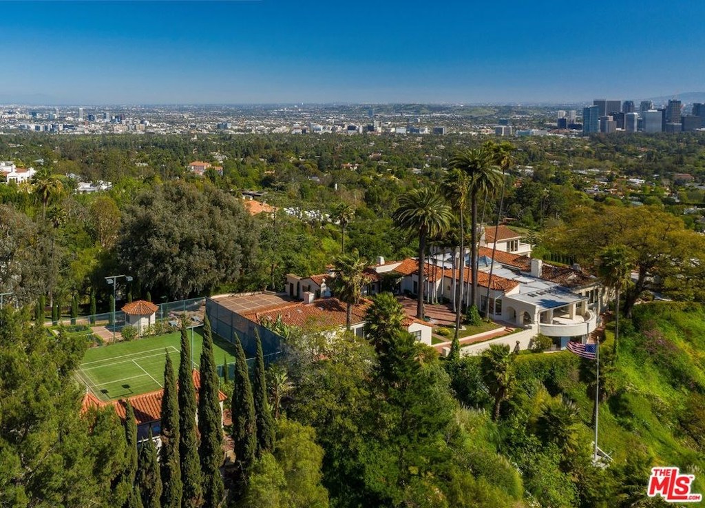 Aerial view of Beverly Hills mansion