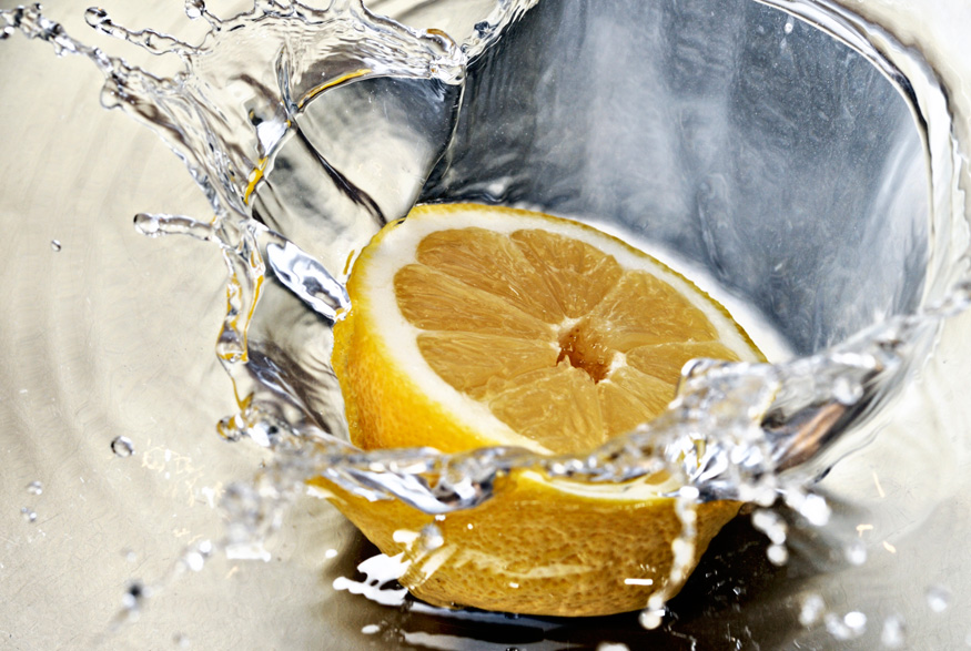 Lemon in a sink