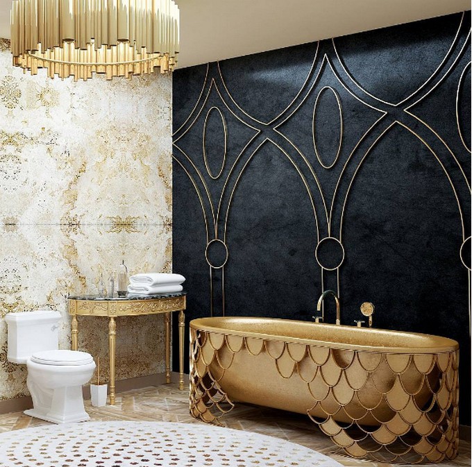 luxurious gold bathtub