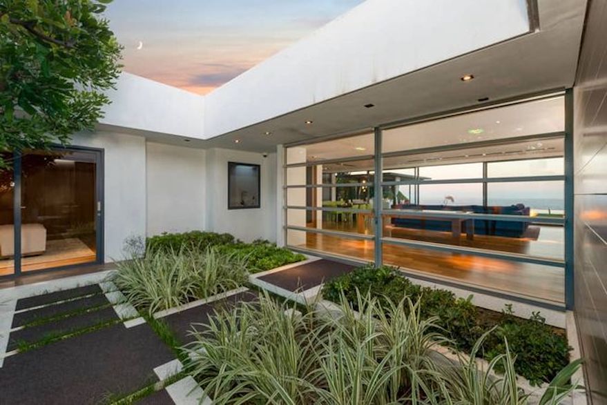 Front exterior of Matthew Perry's Hollywood Hills home