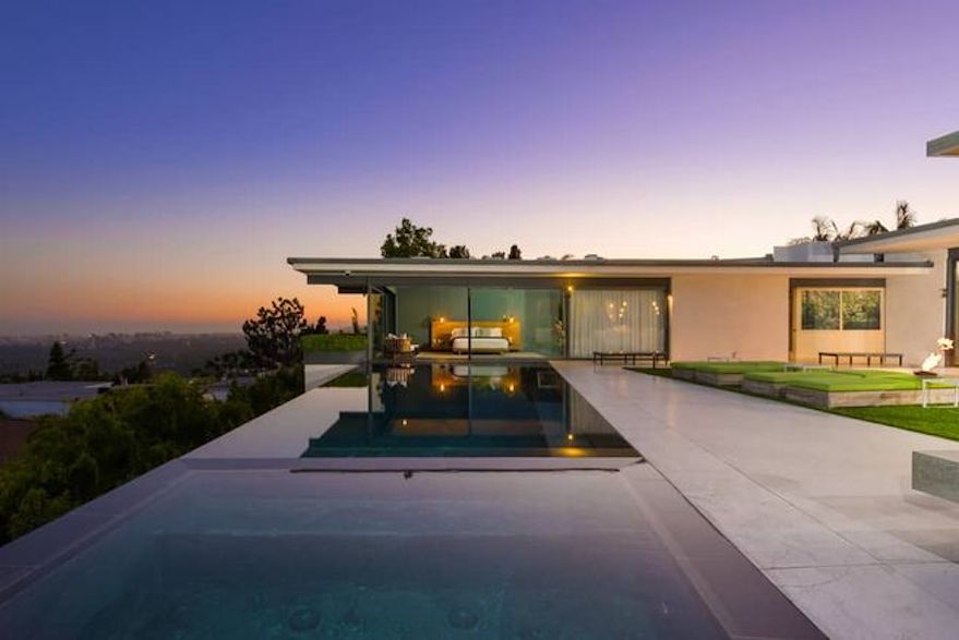 Pool and view from Matthew Perry's Hollywood Hills home