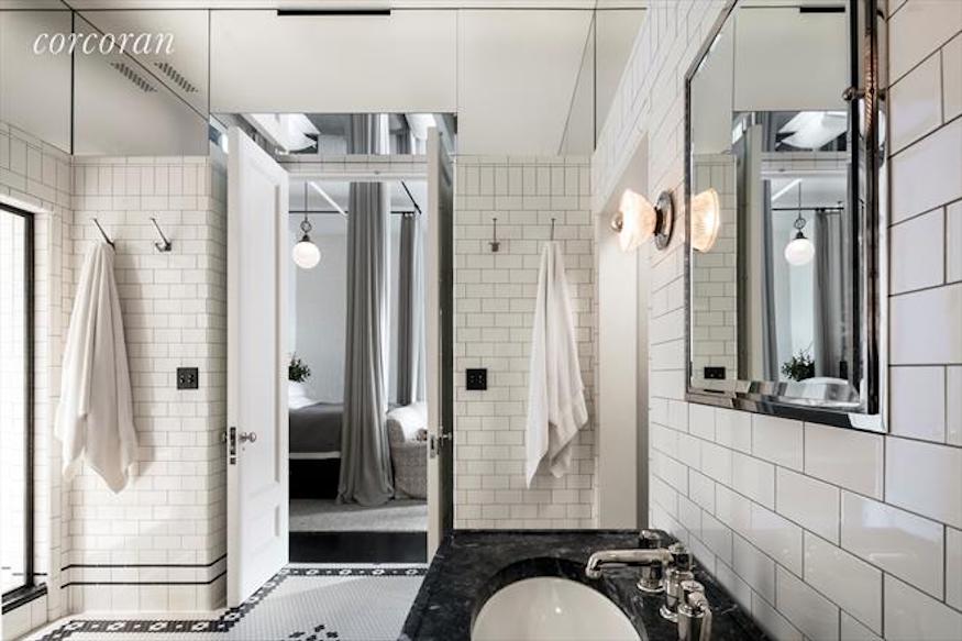 Master Bathroom of Meg Ryan's former SoHo loft in New York City
