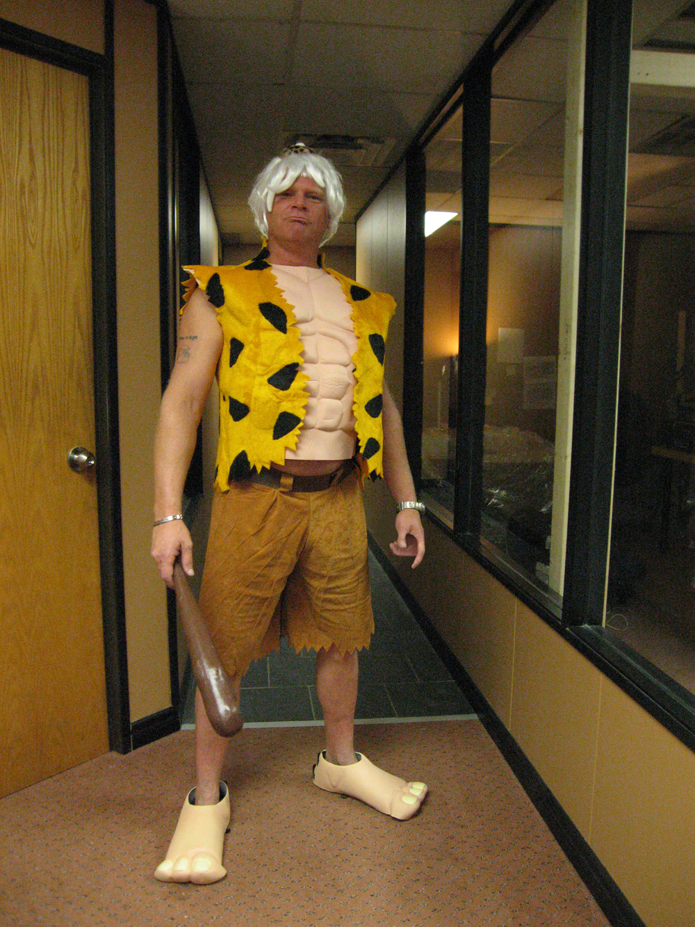 Mike Holmes dressed up as Fred from The Flinstones
