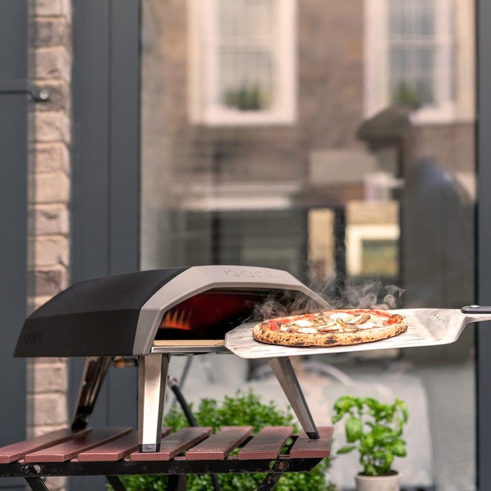 Ooni Koda portable pizza oven on balcony