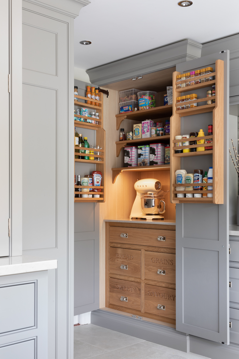 Organized custom kitchen cabinet