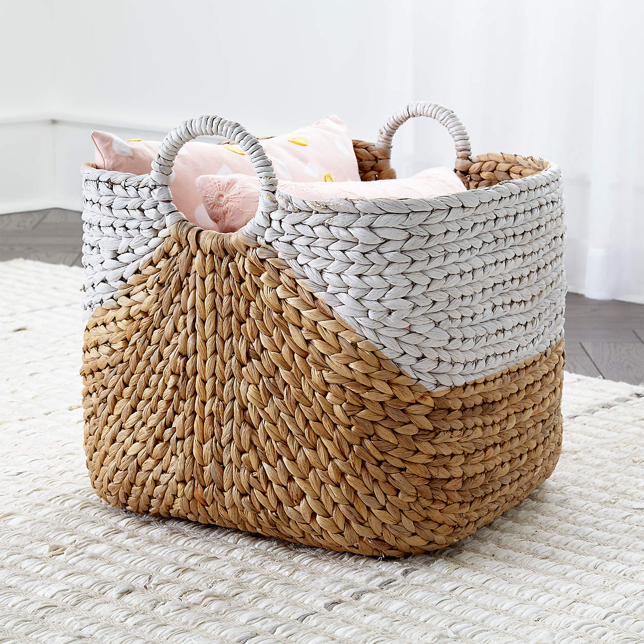 Basket with white paint