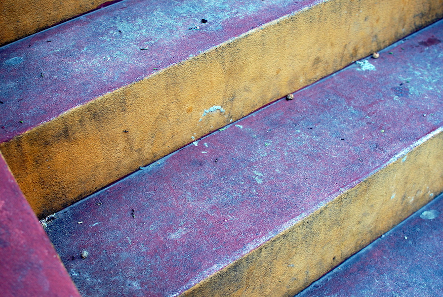 Painted concrete steps
