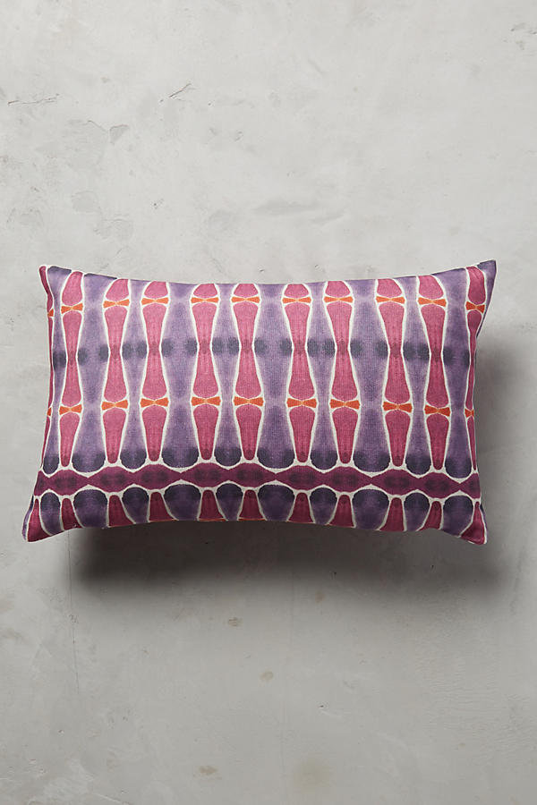 Purple and pink printed pillow