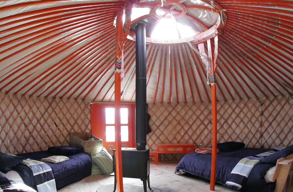 Interior of Yukon yurt