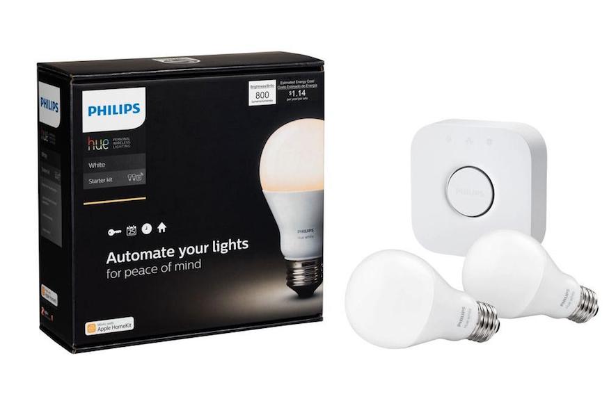Philips Hue White A19 Starter Kit, including bulbs and hub