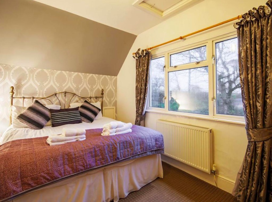 One of the bedrooms in the lodge