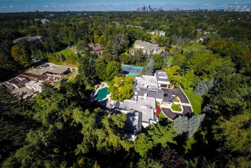 Aerial view of Prince's former Toronto home