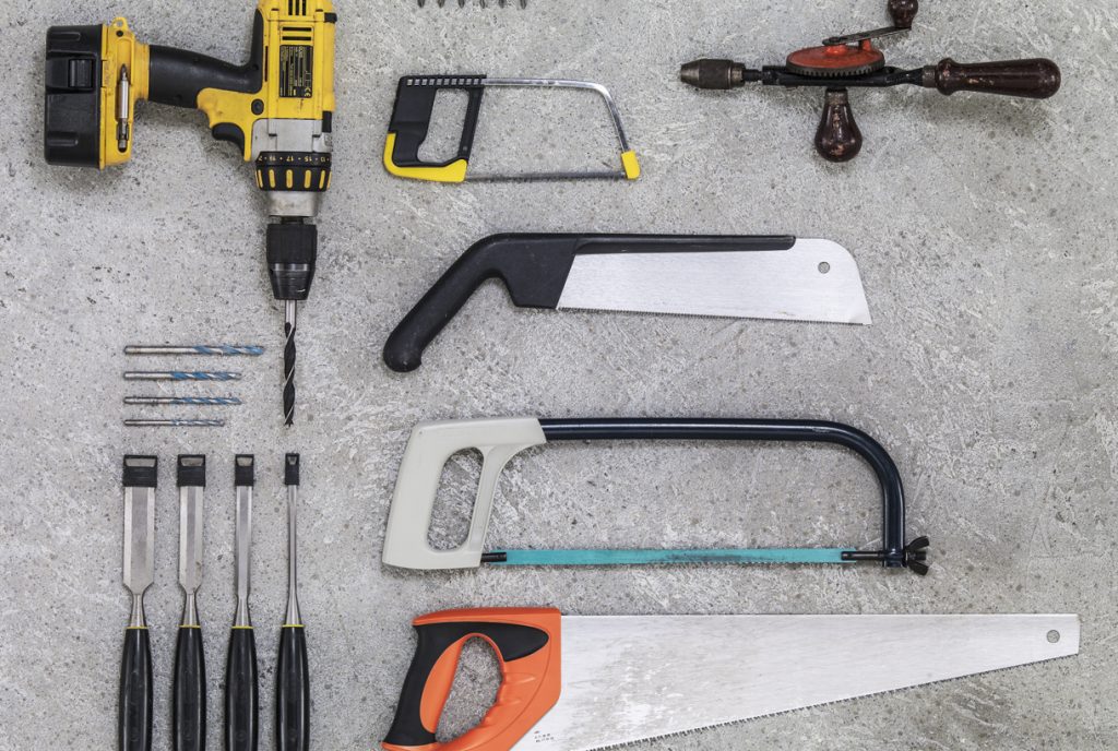 Aerial shot of tools