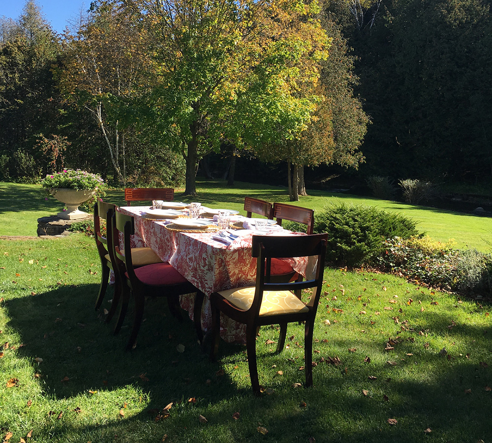 Bucolic setting for an outdoor meal
