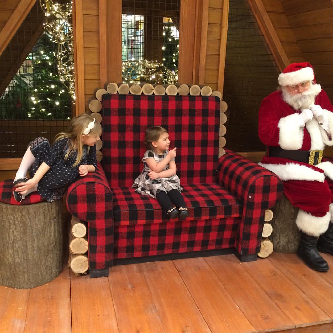 Scott McGillivray's daughters meeting Santa Claus