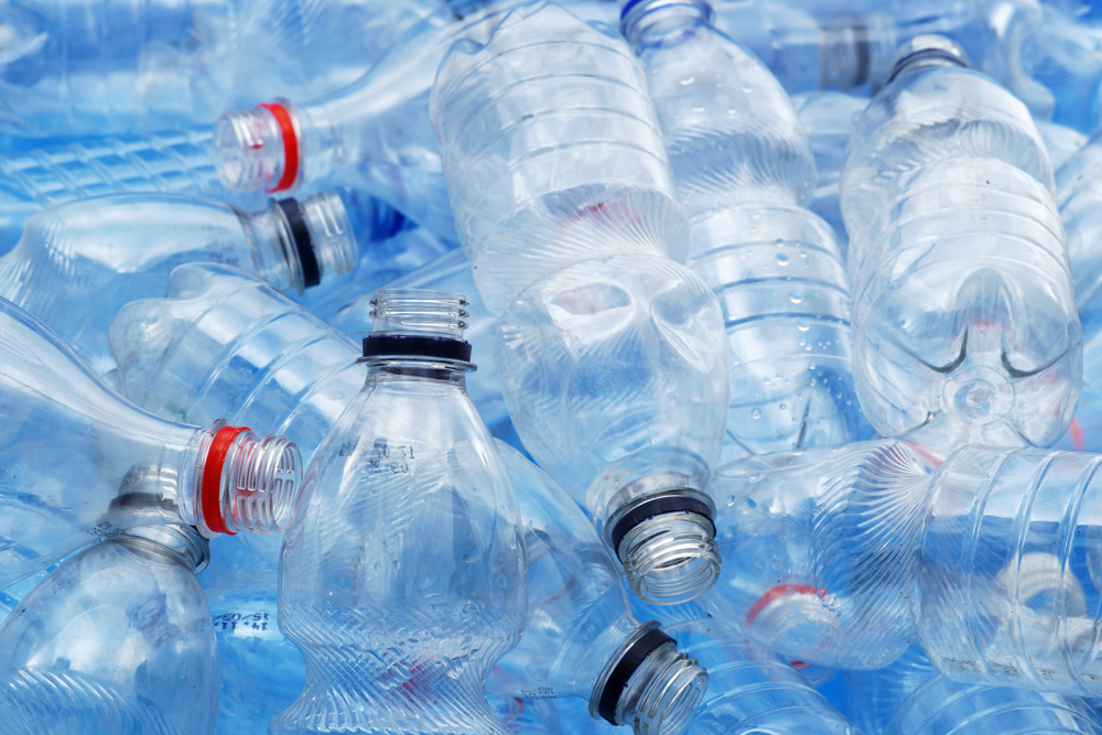Used plastic water bottles
