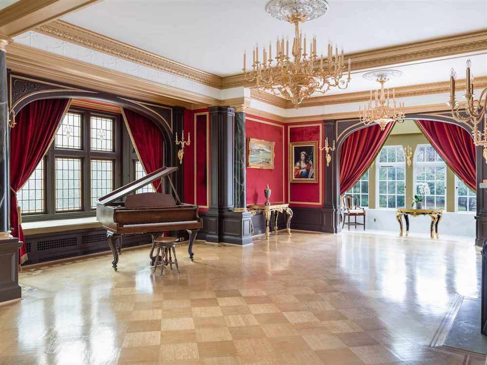 opulent parlour with parquet flooring