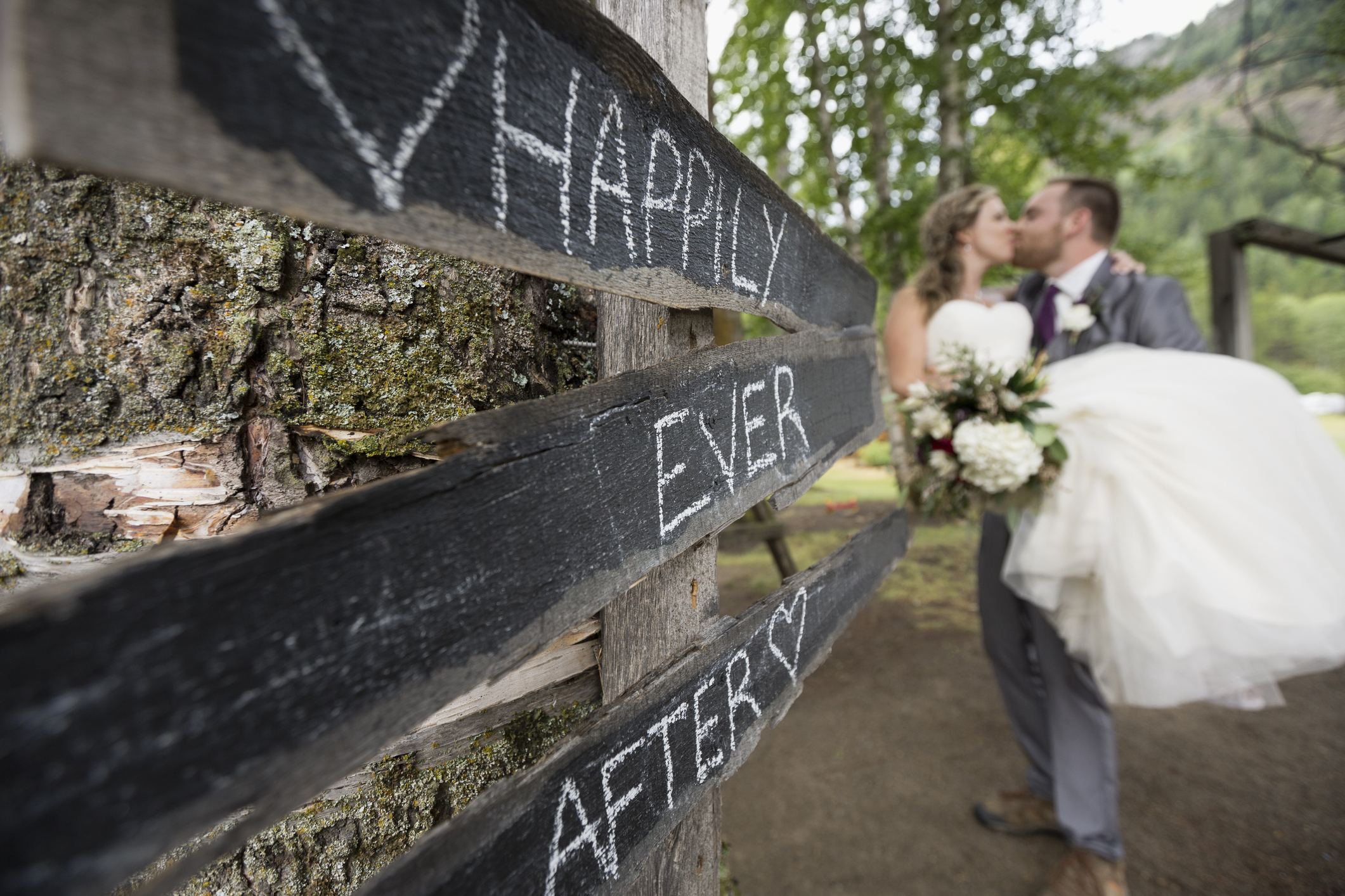 Chalkboard wedding sign