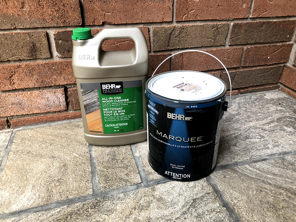 Cleaner and Behr paint can