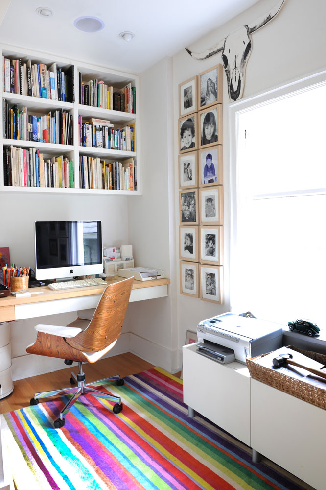 Bright, eclectic home office in Vancouver