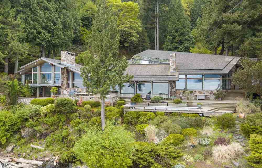 Exterior of waterfront home in BC