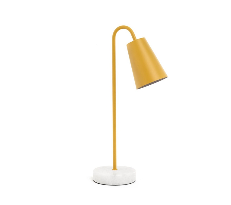 Mustard-coloured table lamp