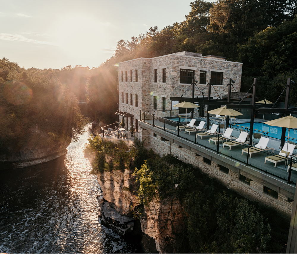 exterior view of The Elora Mill Hotel & Spa